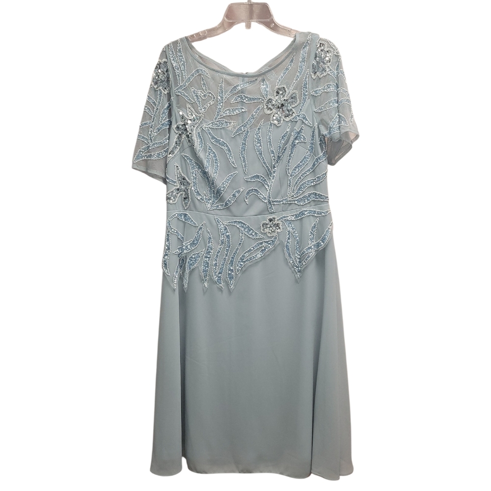 Adrianna Papell Light Blue Sequin Midi Dress